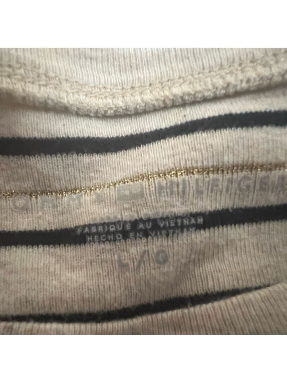 TOMMY HILFIGER women’s striped short sleeve shirt size large but fits small. - Picture 3 of 3